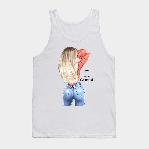 Gemini Girl Tank Top by AllessyArt 